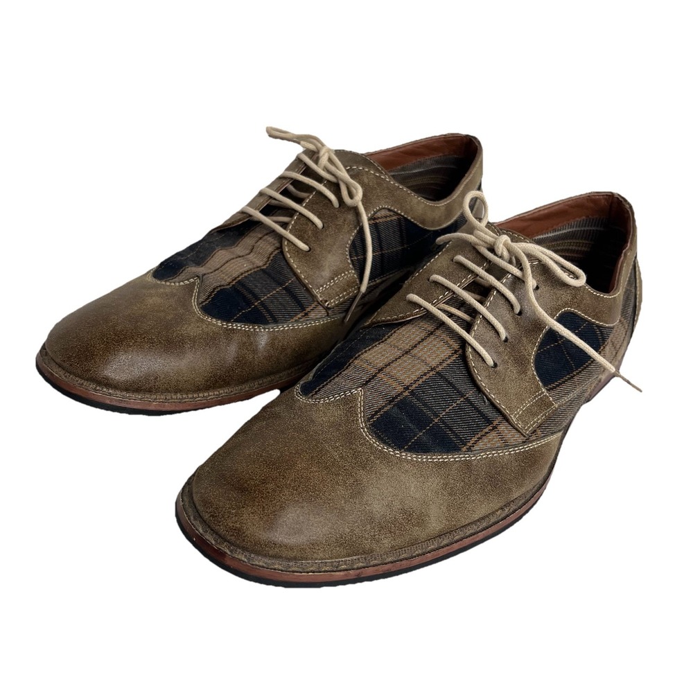 Ferro Aldo JULIAN Men's Casual Plaid Brogue Oxford Shoes 9.5 Preppy Money